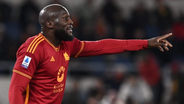 Romelu Lukaku pictured playing for AS Roma in January 2024